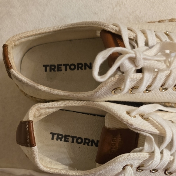 Tan and White Tretorn Espadrille Sneakers with Jute Midsole - Picture 7 of 10